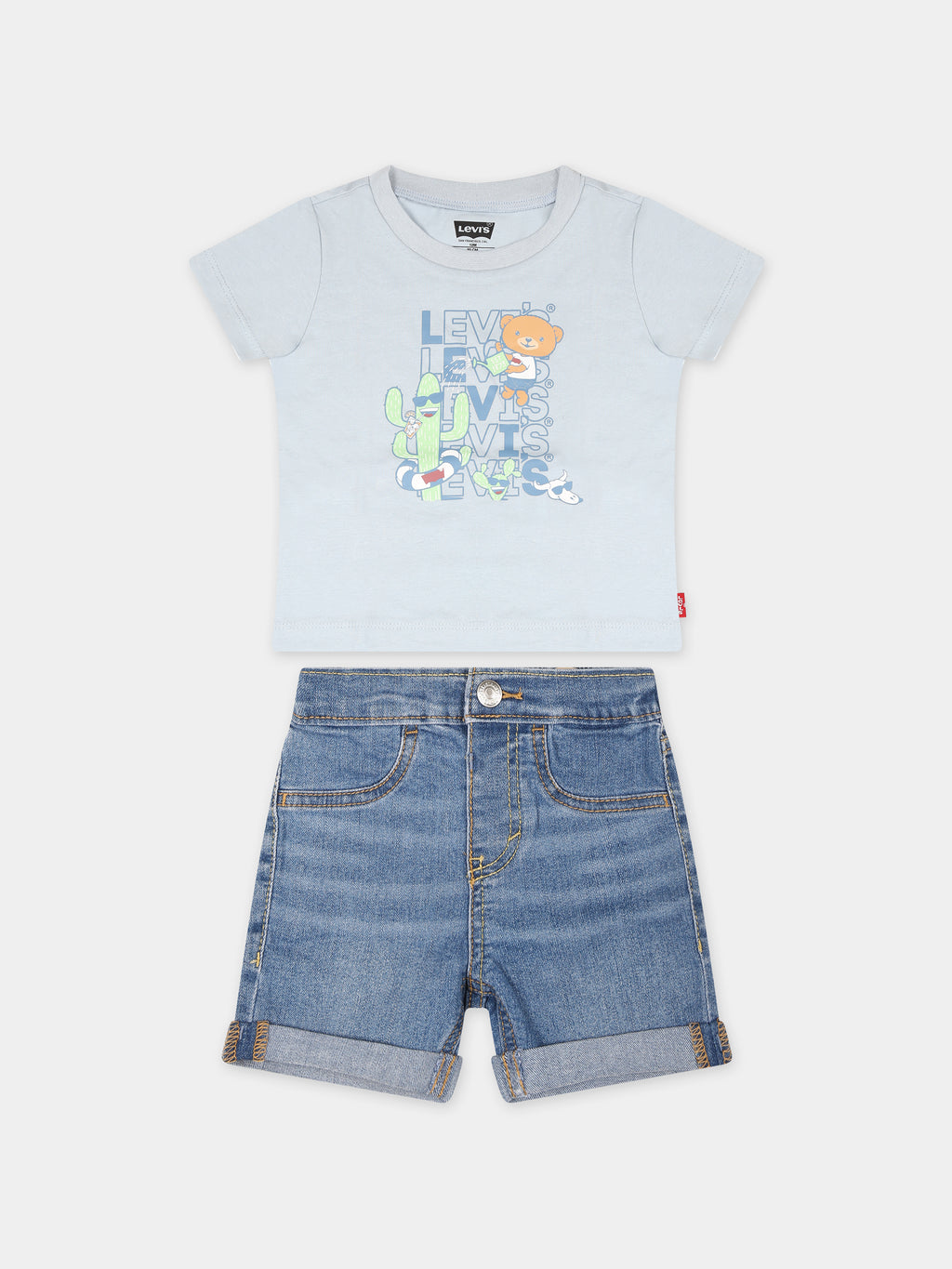 Ensemble multicolor pour bébé garçon avec imprimé ours et logo